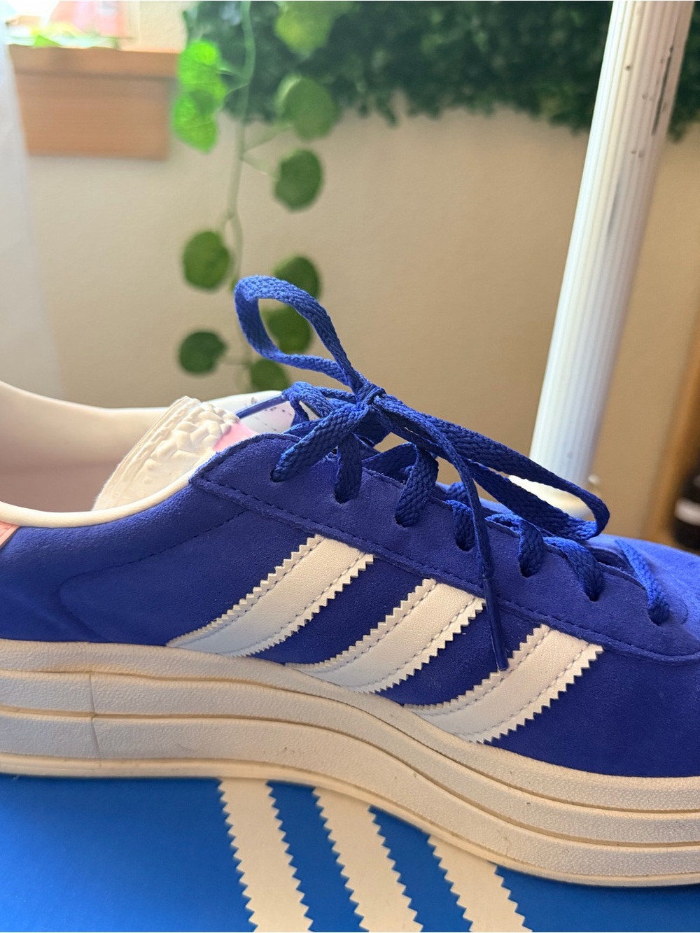 adidas Gazelle Platform Sneaker in Blue and White - Picture 3 of 5